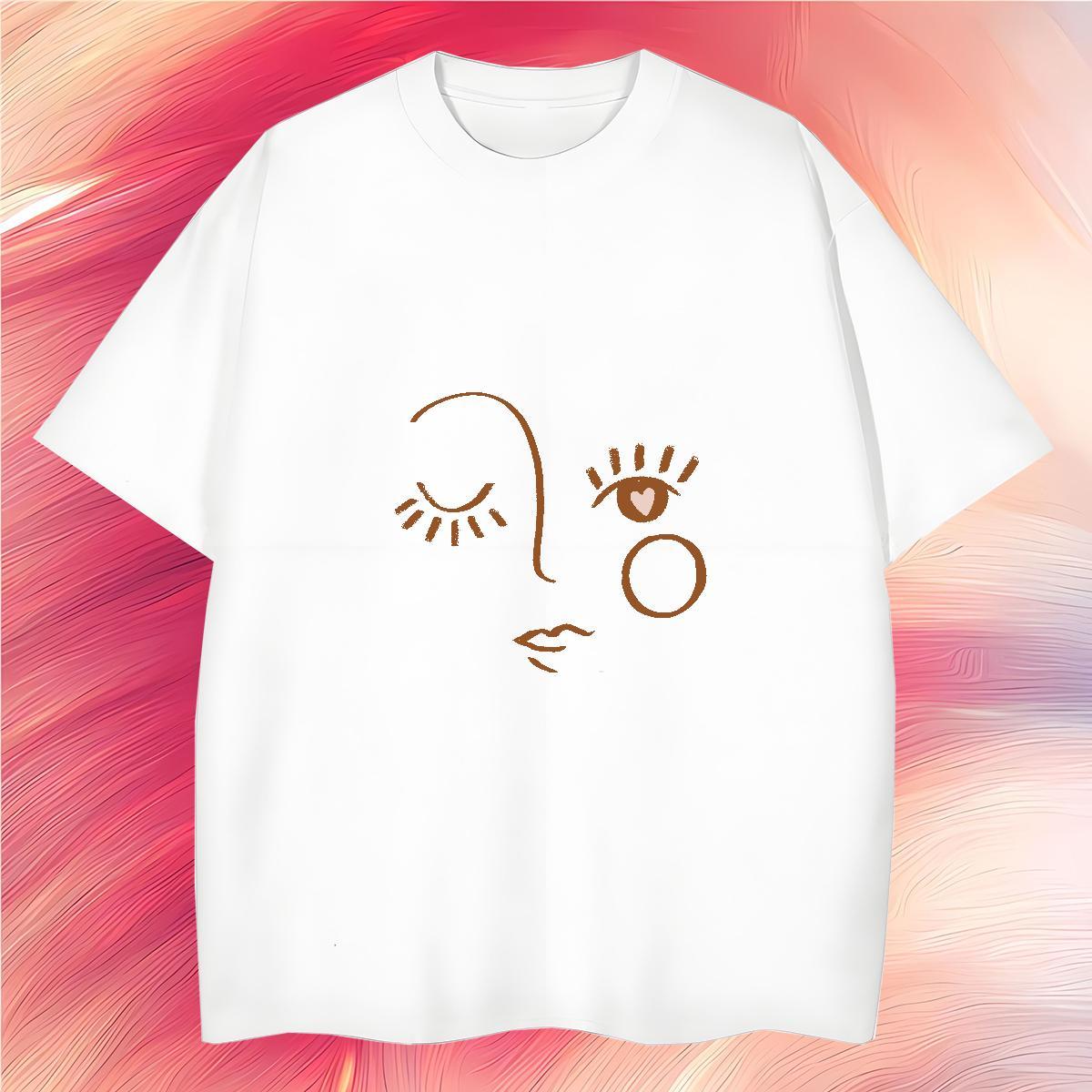 T Shirts Men 230g Pure Cotton handpainted Home Outdoor Breathable Crew Neck Cartoon Printing L-4XL Mens Tshirts New Arrival Designer Tops Shirt