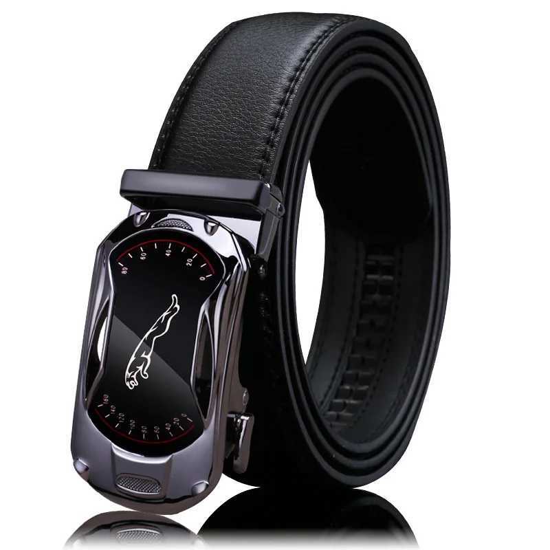 New mens leather belt with automatic buckle denim luxury belt for business and leisure high-quality designer mens waist belt 3.5cm W240807