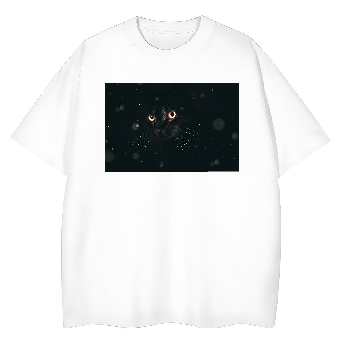 Cool Mens T Shirts cat Breathable Crew Neck Daily Outfit DIY Printed 230g Cotton Tshirts Wholesale Tops