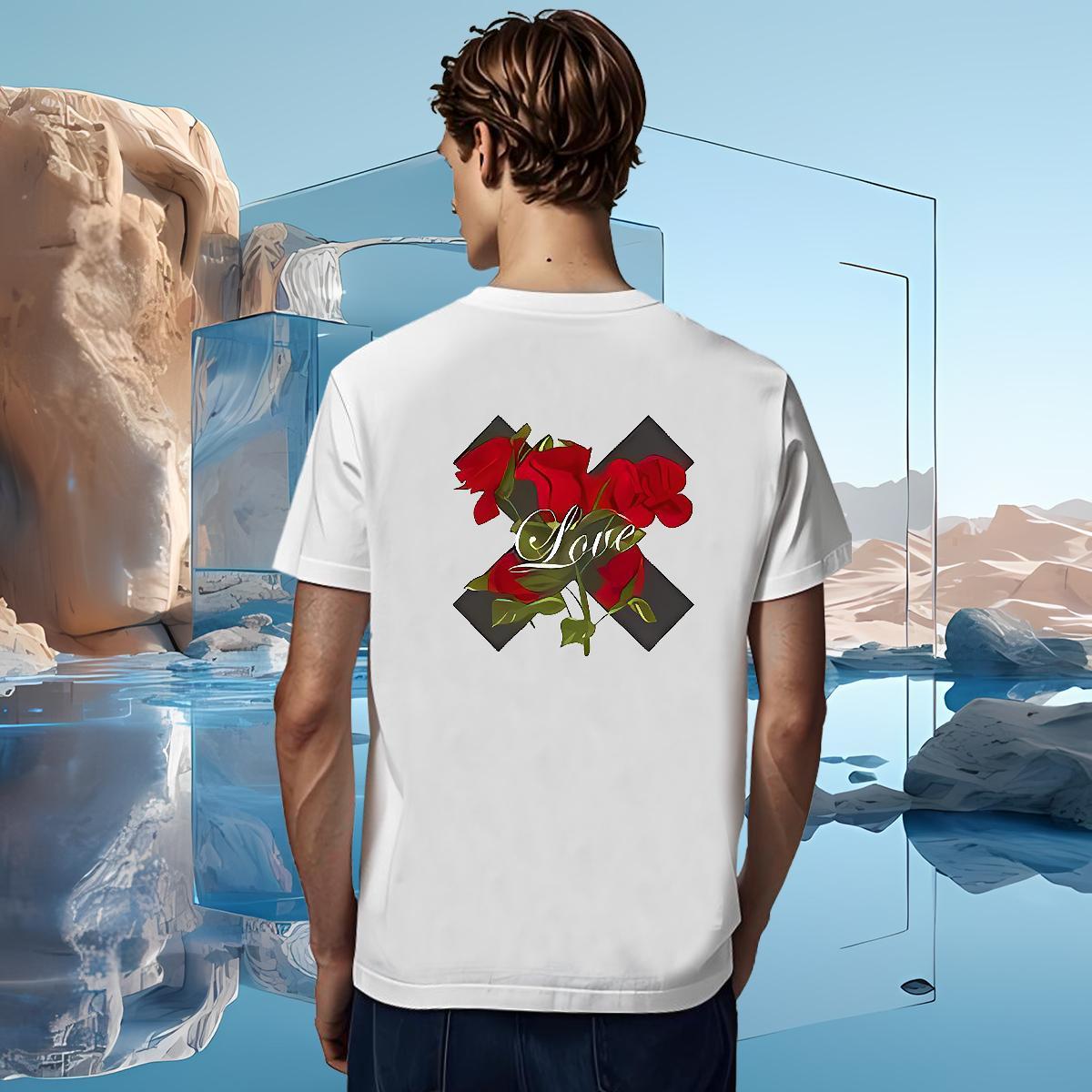 Loose letter T-Shirts for Men Spring Summer Couples T Shirts 230g 100% Cotton Factory Direct Pure Cotton Cartoon Print Clothes