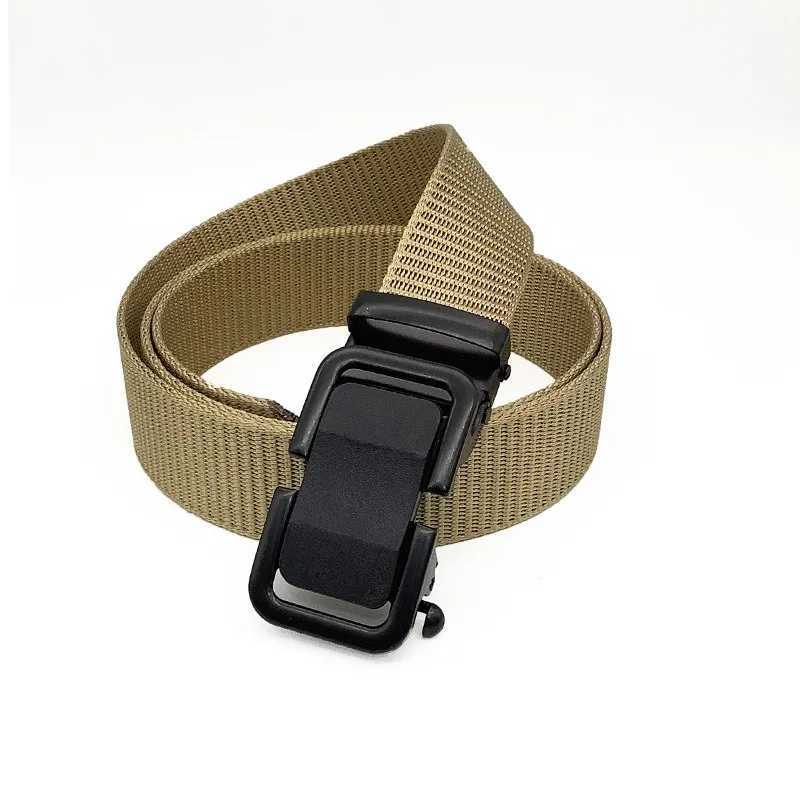 Mens Belt Nylon Canvas Belt Mens Neutral Outdoor Tactical Metal Buckle Solid Trend Hiking Belt Automatic Buckle W240807