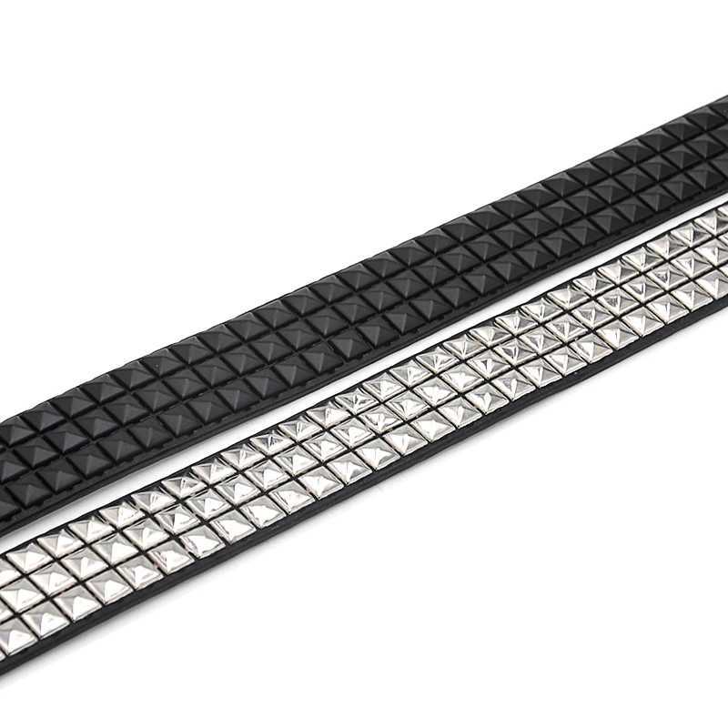 Fashion rivet strap mens and womens screw strap punk rock with pin buckle direct shipping black W240807