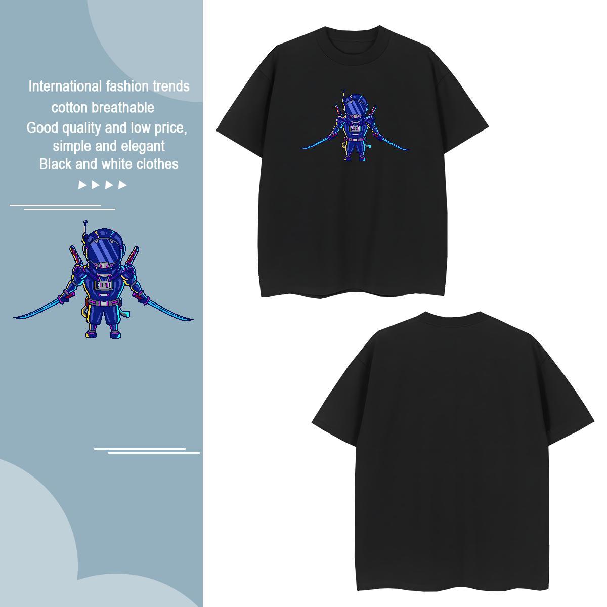 Comfortable robot T-Shirts for Men Casual Daily Wear Mens Tshirts 100% Cotton 230g DIY Pure Cotton Custom Print Oversized Tops Tees