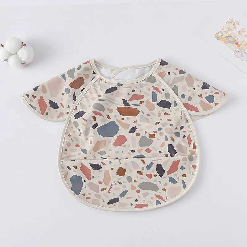 Bibs Burp Cloths New Waterproof Short Sleeve Baby Bibs Cute Cartoon Washcloth Feeding Apron Bib Soft Burp Cloth For Toddler Boy Girl Bandana BibsL4812