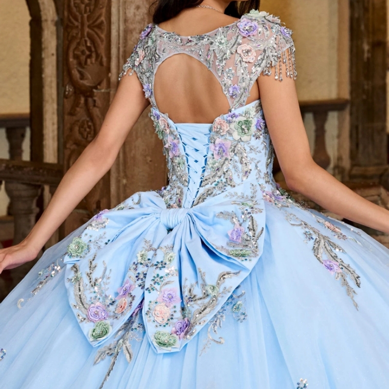Mexican 2024 Quinceanera Ball Gown Applique Lace Beaded Tull Formal Sweet 16 Dress Vestidos De 15 Anos