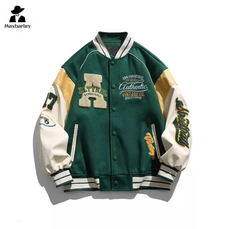 Product jacket womens hiphop embroidered motorcycle loose baseball casual highquality street racing school uniform 240812