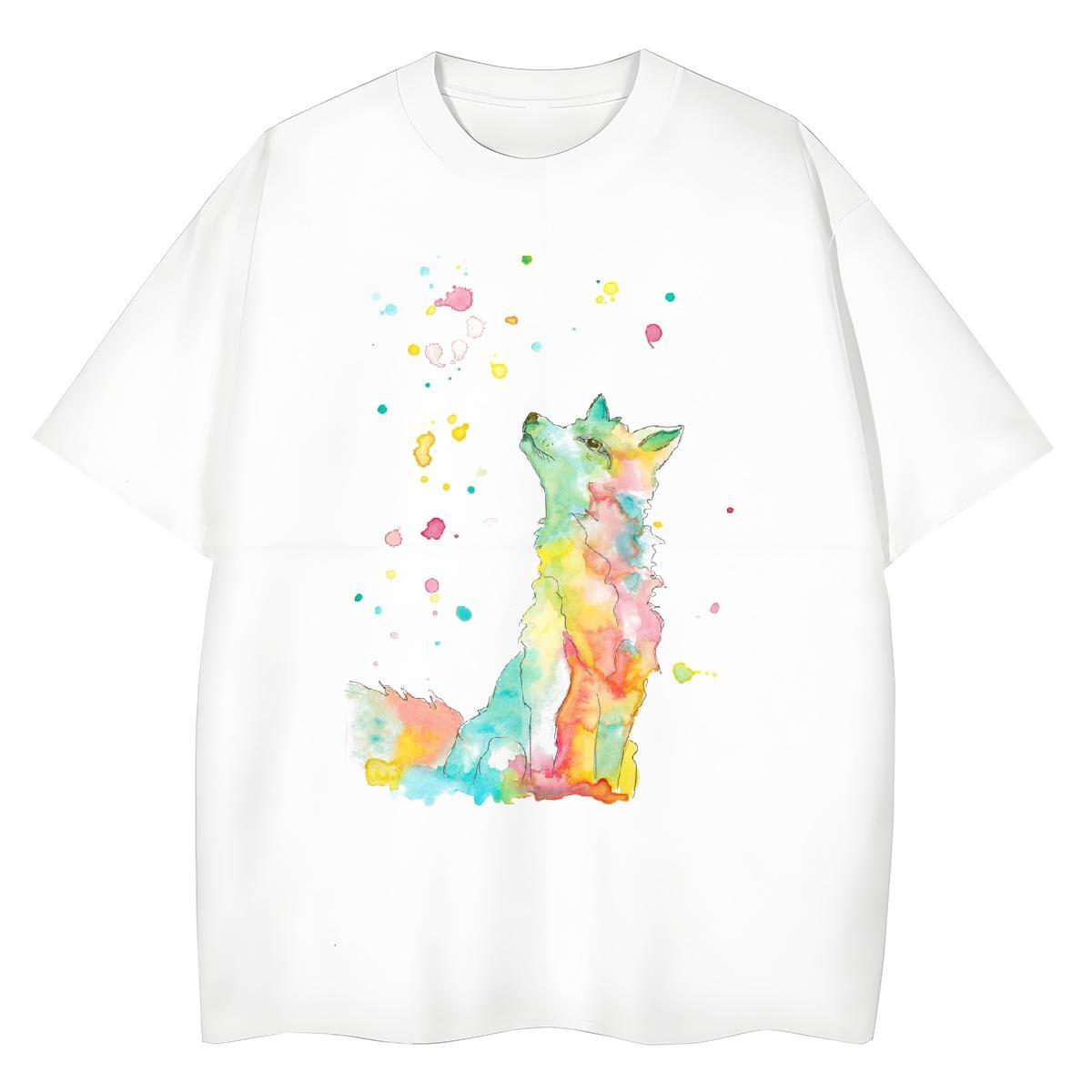 Soft Men Tshirts Beach 230g Cotton Customized Crew Neck Breathable wolf Men T Shirts Brand Clothes