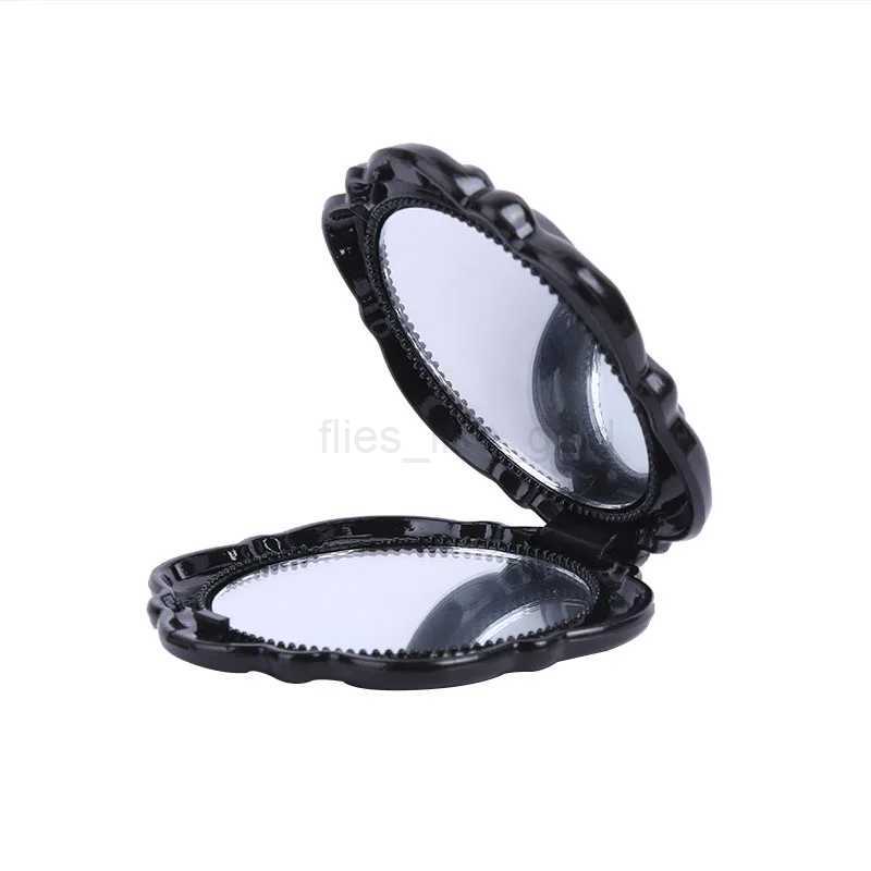 Mini mirror retro rose portable mini pocket makeup mirror double-sided manual mirror compact beauty tool toilet W240813