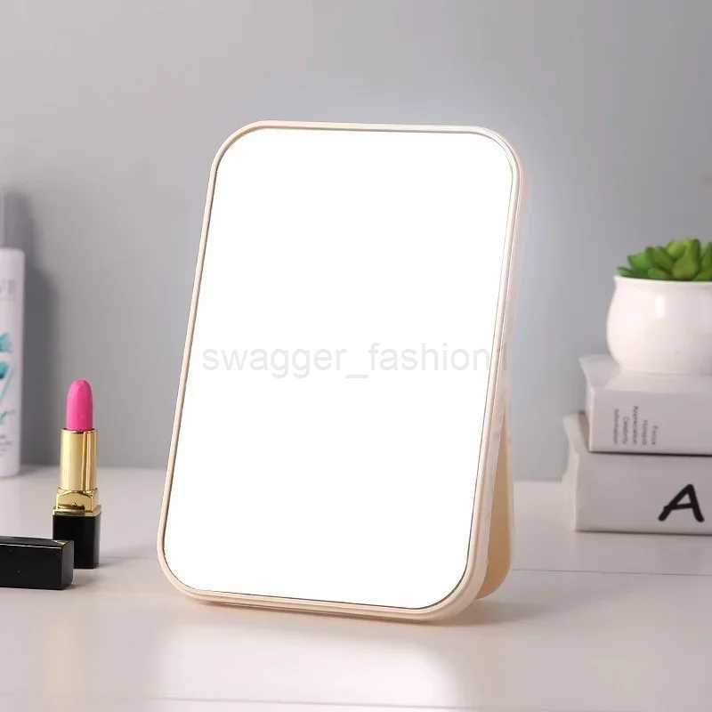 HD Single Size Large Makeup Mirror Desktop Solid Color Folding Dressing Tool Portable Large Square Princess Mirror Makeup MirrorXJ240813
