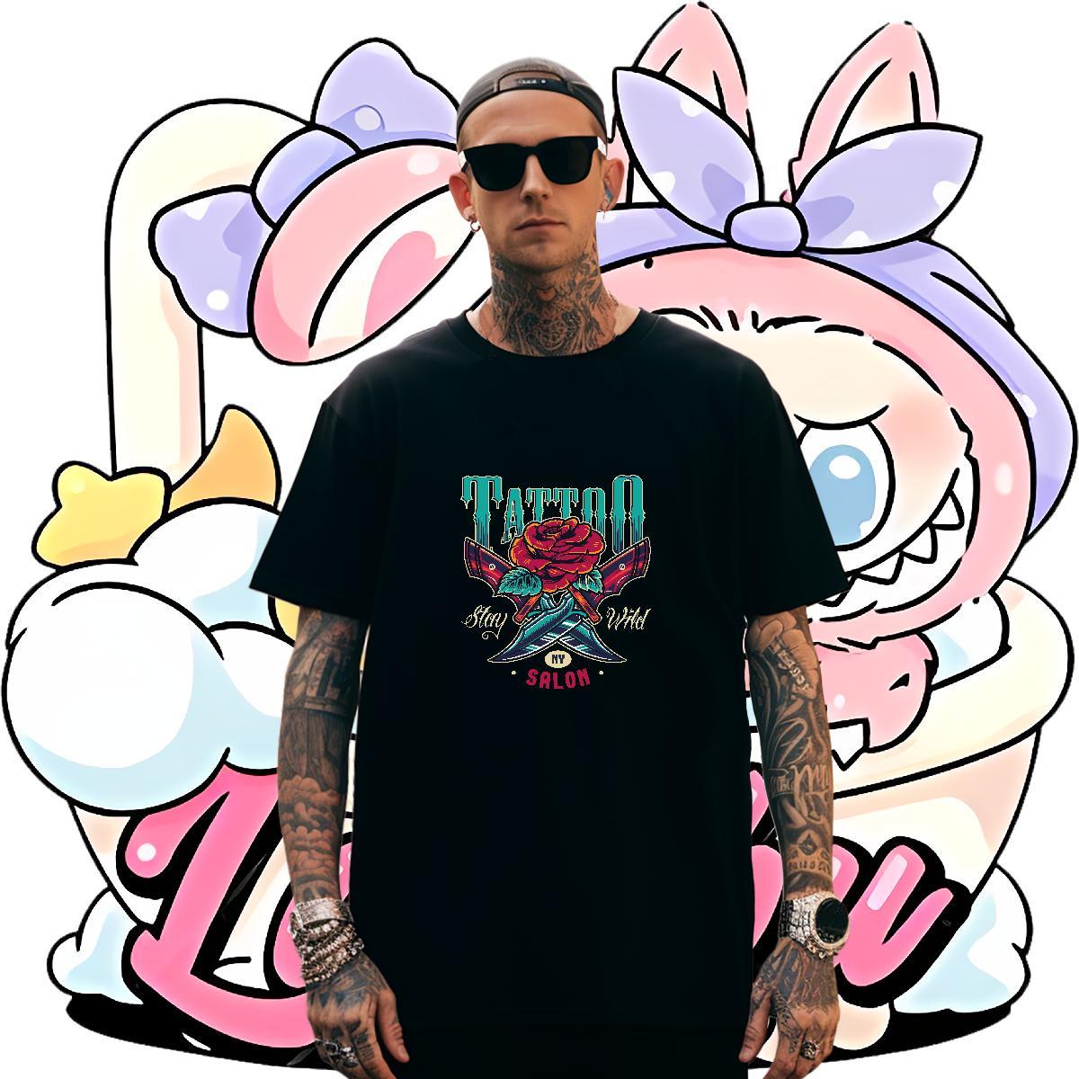 Designer tool Man T Shirts High Street Hip Hop Tshirt for Man Woman 230g 100% Cotton 2024 Summer Crew Neck Breathable Customized Print Tshirts