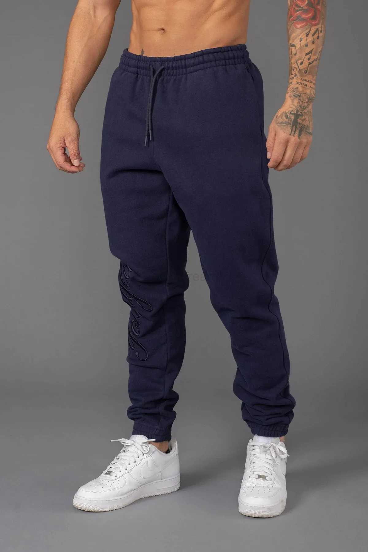 New Spring Sweatpants Jogger Gym Exercise Fitness Cotton Ankle Pants Embroidered Wool Circle Solid Color PantsXJ240813