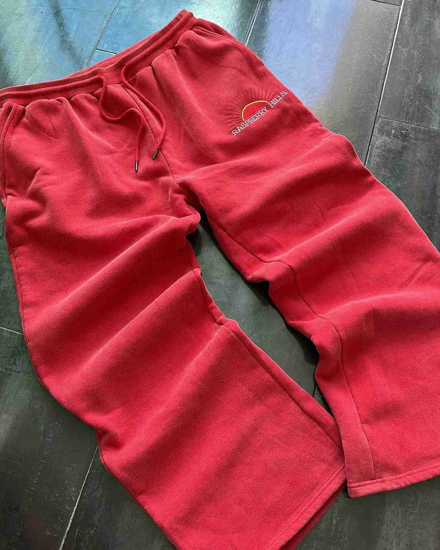 GOLD Trendy Brands Summer Cotton Casual Pants Red Fashion Man Women Street Sweatpants Harajuku Baggy Joggers Straight PantsXJ240813