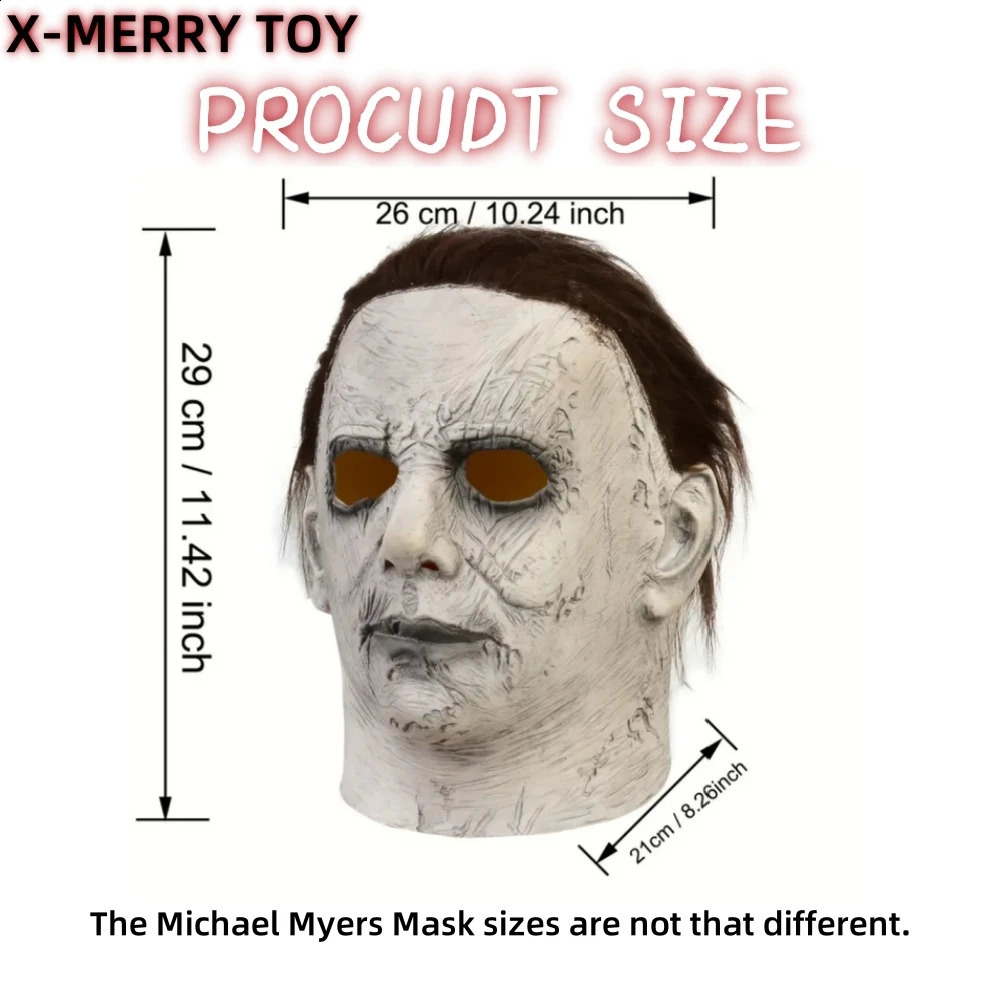 Michael Miles Mask Halloween Role Play Horror Bloody Killer Devil Latex Helmet Carnival Makeup Ball Props 240812
