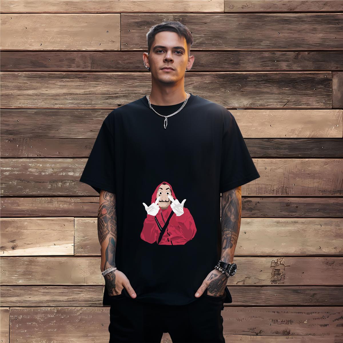 T Shirts Men 230g 100% Cotton portrait Anime Printing Street Breathable Short Sleeve Custom Printed Men Tees 2024 New Classic Tees Shirts