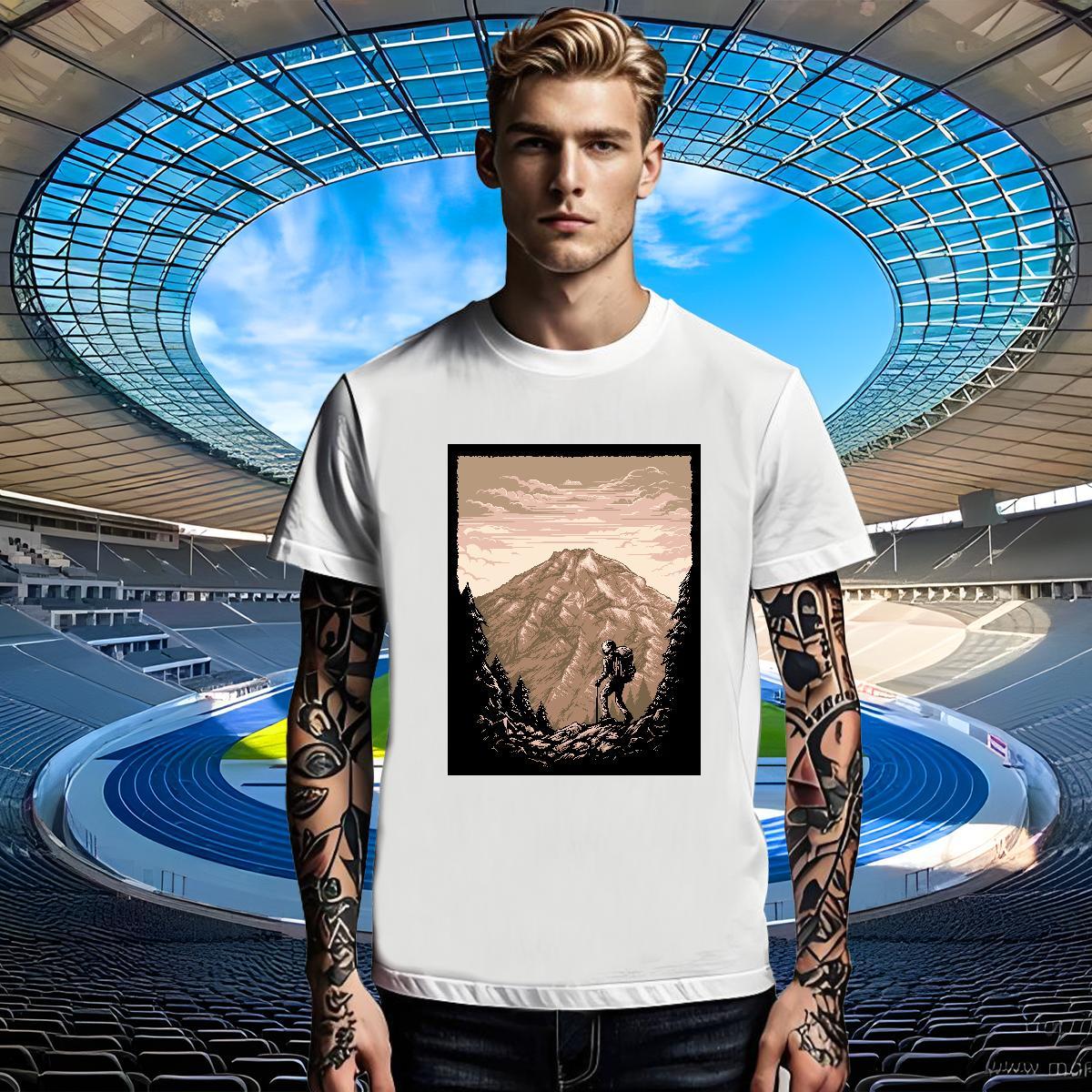 Cool Design Couples T Shirts Street 230g 100% Cotton White Plus Size Short Sleeve O-Neck mountains Mens T Shirts Fashion New Tops Tees