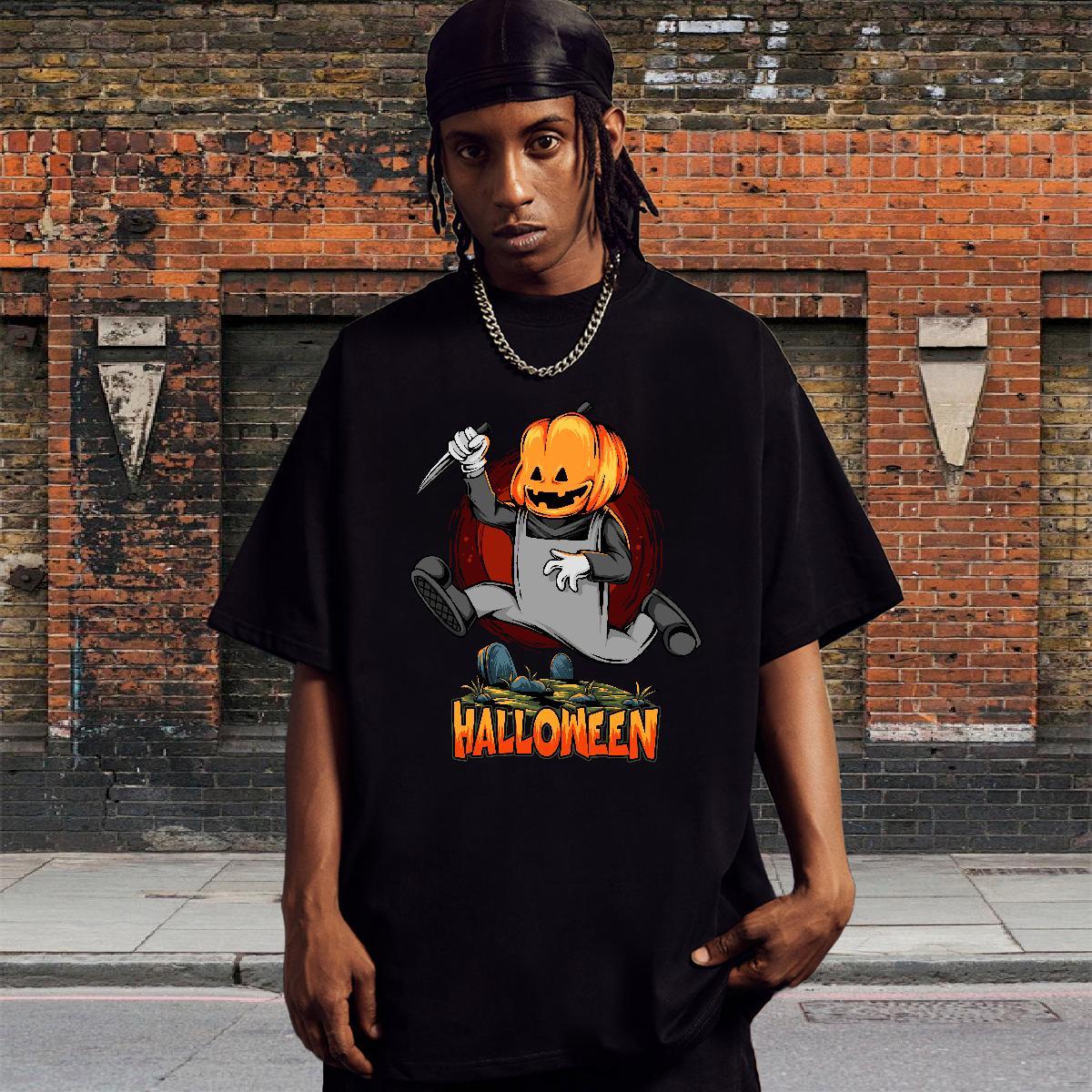 Designer T Shirt For Man pumpkin Pure Cotton Hip Hop Street Custom Print Plus Size 230g Cotton Men Tees 2024 Designer Polos