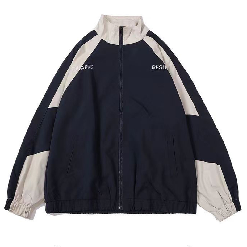 Hip hop school team jacket mens high street patch work color black windproof womens spring and autumn thin fashion college 240812