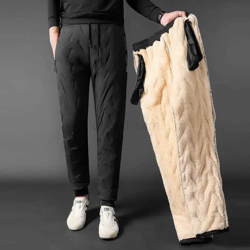 Men Winter Warm Lambswool Thicken Sweatpants Men Outdoors Leisure Windproof Jogging Pants Brand High Quality Trousers MenXJ240813