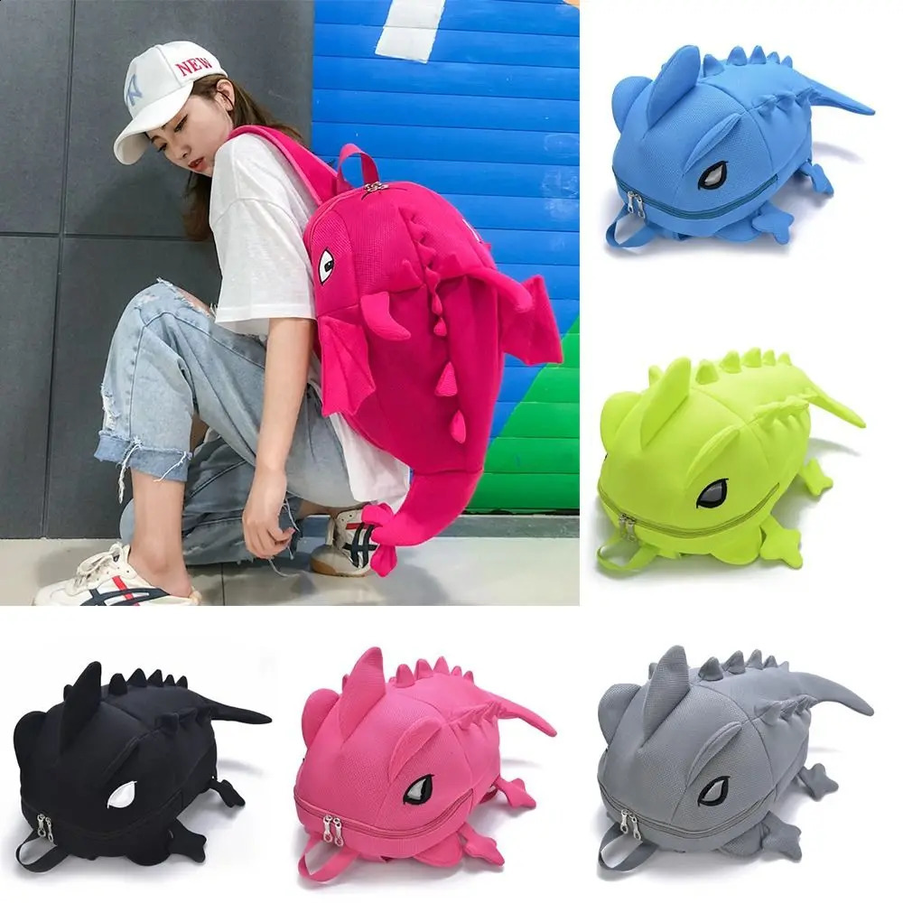 Creative cartoon cute candy color 3D dinosaur shoulder bag mens large capacity backpack w240813