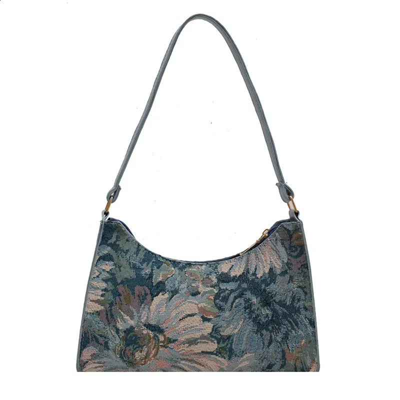 Womens Underarm Bags Autumn Trendy Oil Painting Shoulder Bag Cute Simple Handbags and Purses Female Travel Small 240812