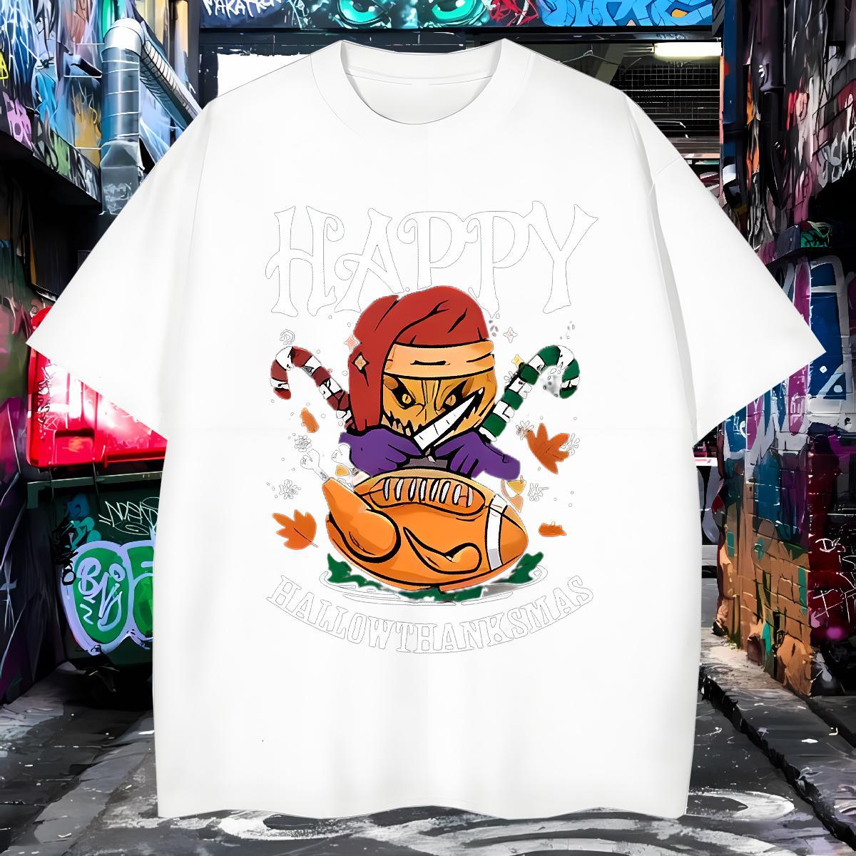 Factory Direct Men Clothes T-Shirt halloween Outdoor 230g Pure Cotton Tops Tees Crew Neck Breathable Cool Design Men T Shirts Custom Cartoon