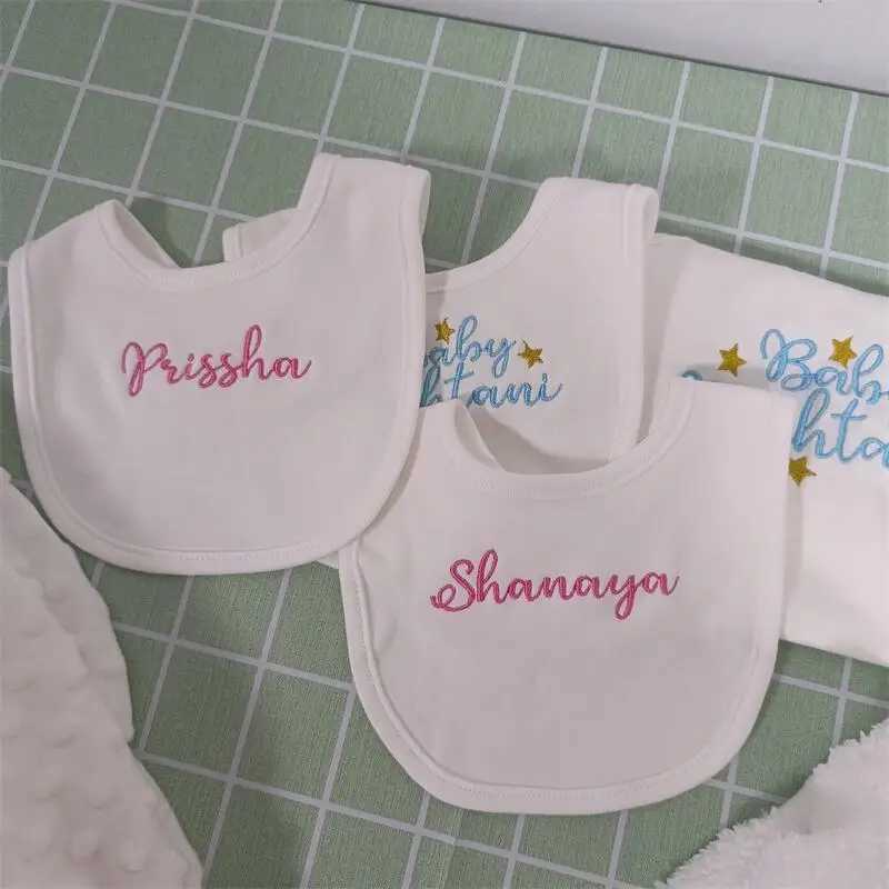 Bibs Burp Cloths Name Personalized Cotton Baby bib Newborn Baby Saliva Towel Funny Birthday Gift For Baby Boys and Girls shower giftL4812