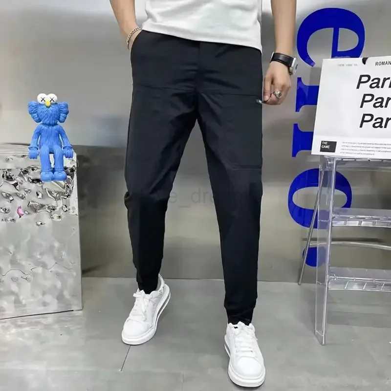 Mens High Stretch Multi-pocket Skinny Cargo Pants Multi-pocket Sweatpants Solid Color Casual Work Outdoor Joggers TrousersXJ240813