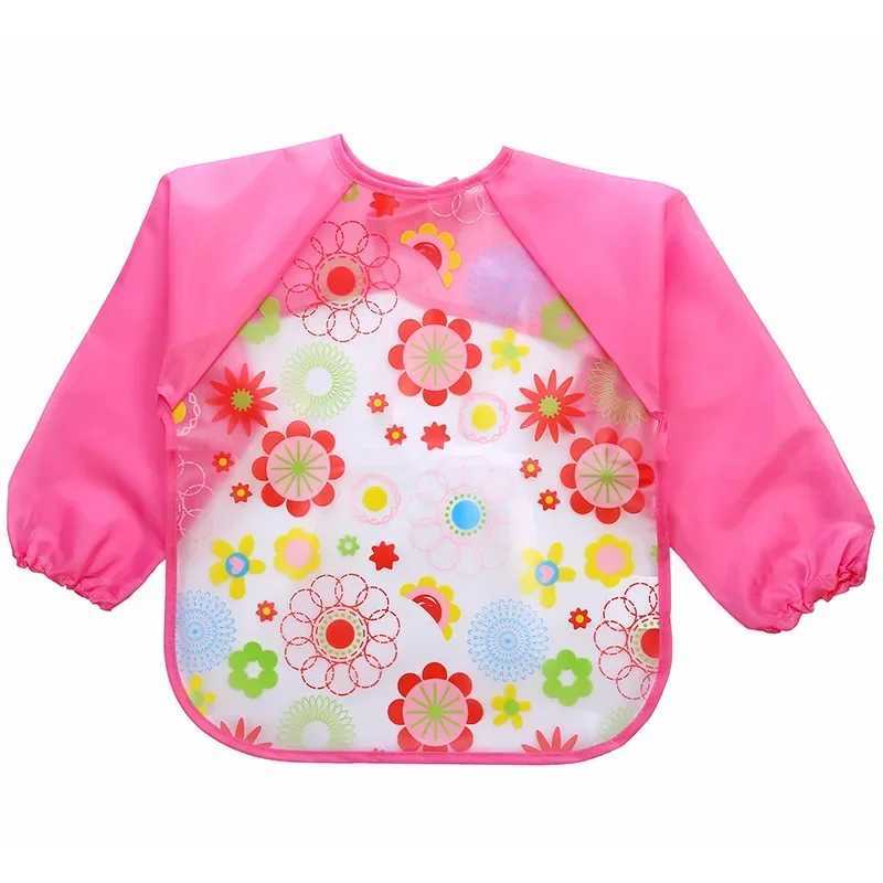 Bibs Burp Cloths Baby Waterproof Bibs EVA Long Sleeve Children Apron Feeding Smock Bibs Kids Eating Breastplate Kid Stuff Baby Burp ClothsL4812