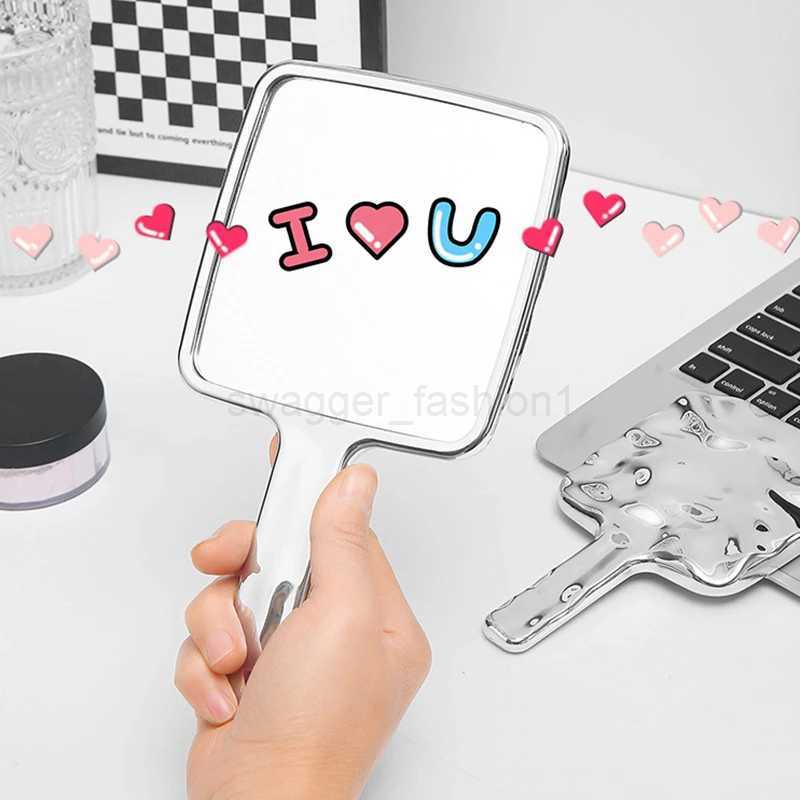 Liquid Shape Square Mirror Mini Hand-Held Desktop Cosmetic Portable Makeup Mirror Travel Retro Style Beauty Mirror For HandbagXJ240813