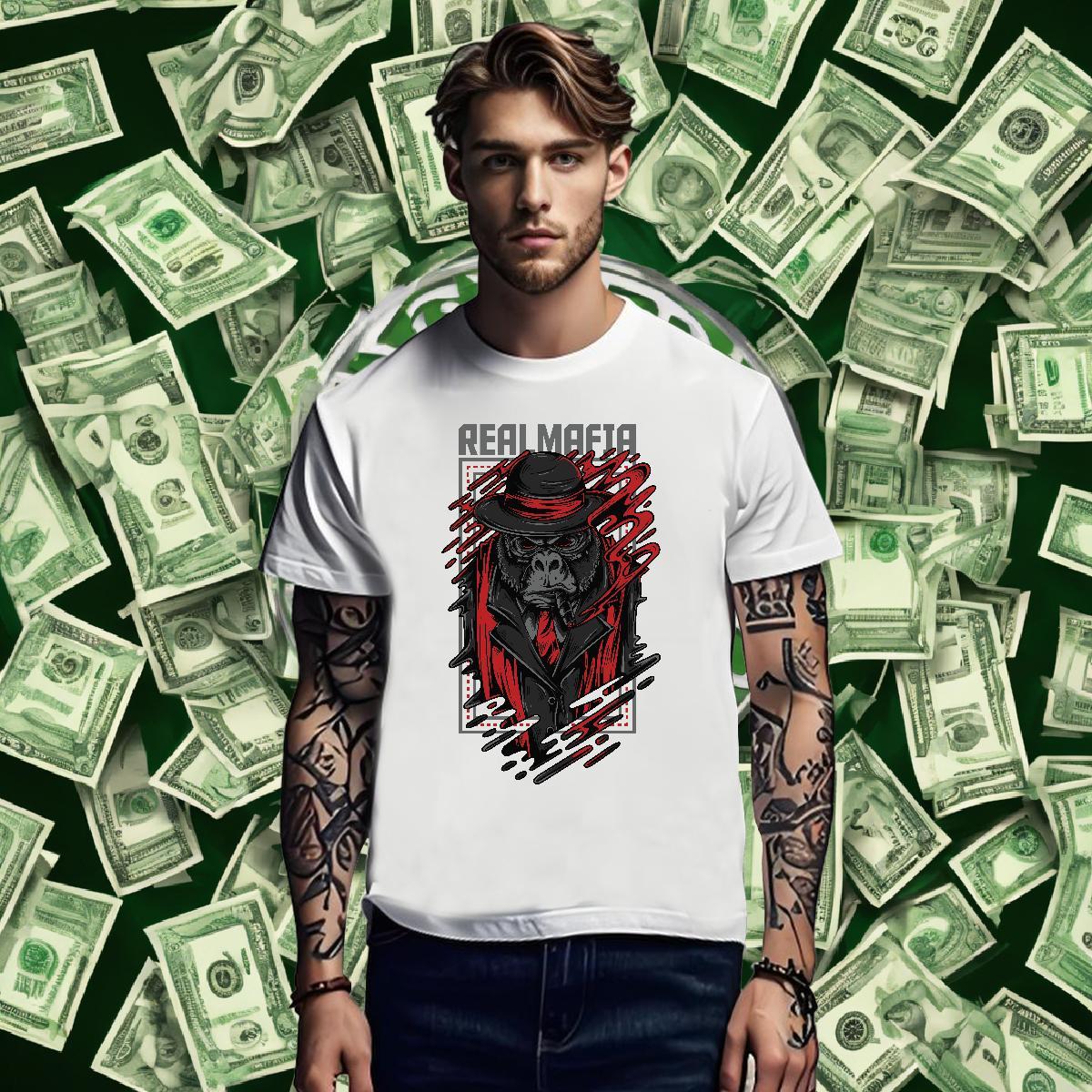 T shirt 230g Cotton chimpanzee Daily Wear Breathable Crew Neck Custom Printed Men Tees Wholesale Cool Design Top Tees