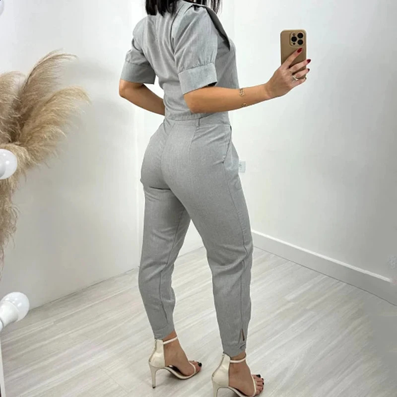 Wefads 2024 est Women Summer Two Piece Set Casual Short Sleeve Round Neck Solid Top Loose With Pockets Pants Sets Streetwear 240813