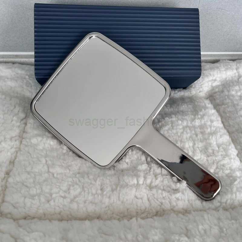 Electroplated Handle Makeup Mirrors Beauty Portable Round Hand Square Hand Small Make Up MirrorXJ240813