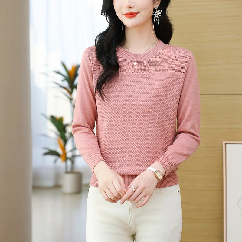 Sweater Women Fashion Long Sleeve Stretch Tops Women Knitted Pullovers Long Sleeve Bottoming Knitted Sweater 240812