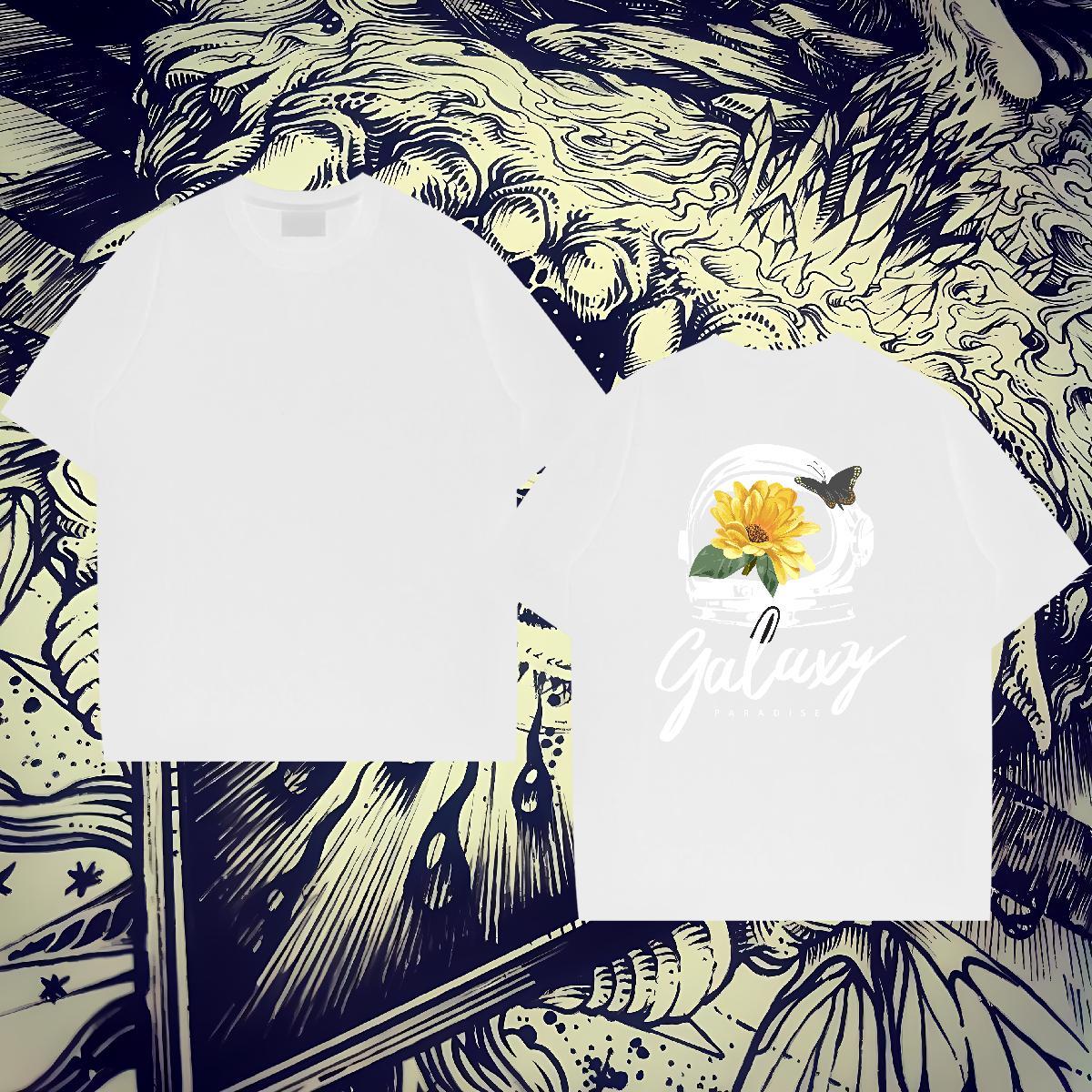DIY Customized Men Tops Tees flower Anime Printing Street 100% Cotton 230g Wear Breathable Soft TOP Quality Mens T Shirts Custom Print Oversized