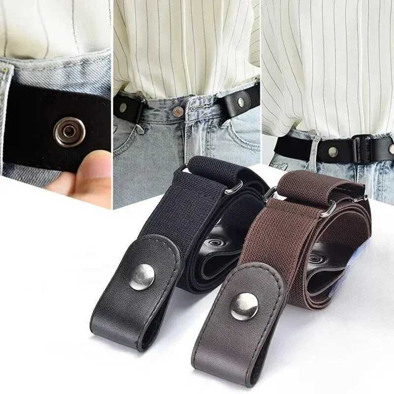 Adjustable elastic waistband with invisible buckle womens jeans dress without buckle W240807