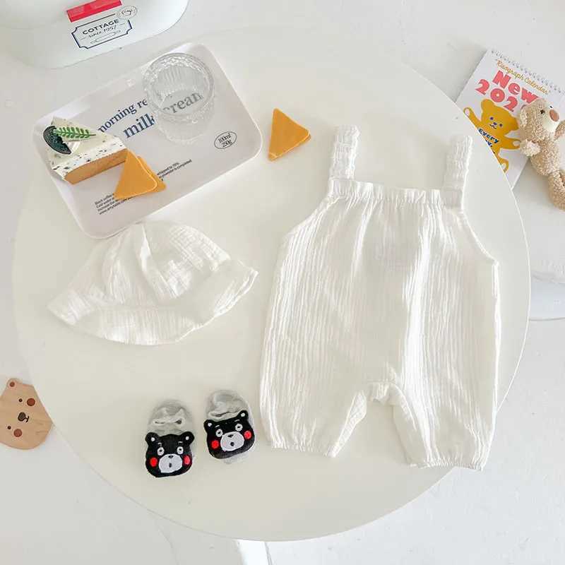 Mini Summer Baby Clothing Bear Strap Hoodie Two Piece Set for Toddlers One Piece Set W240812