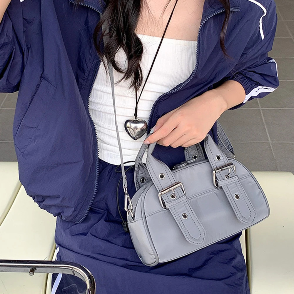 Casual nylon wallet and handbag fashionable mini Boston bag womens highquality shoulder cross body small phone flip clutch 240813