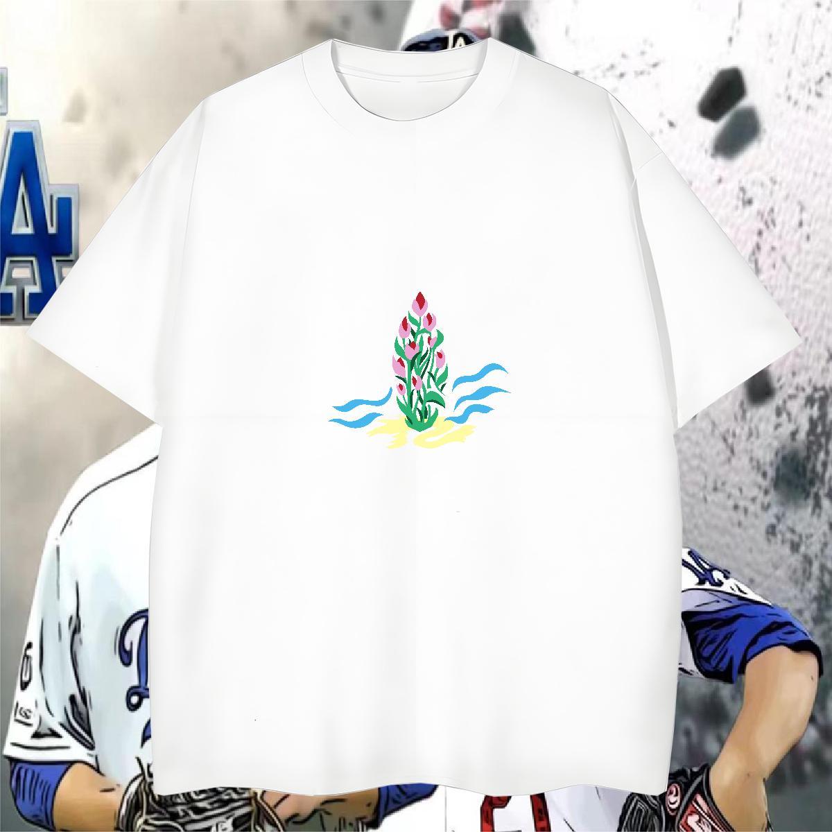 Designer Couples T Shirts flower Hip Hop 100% Cotton 230g Tees Shirts Breathable Short Sleeve Comfortable Men T Shirts Graphic