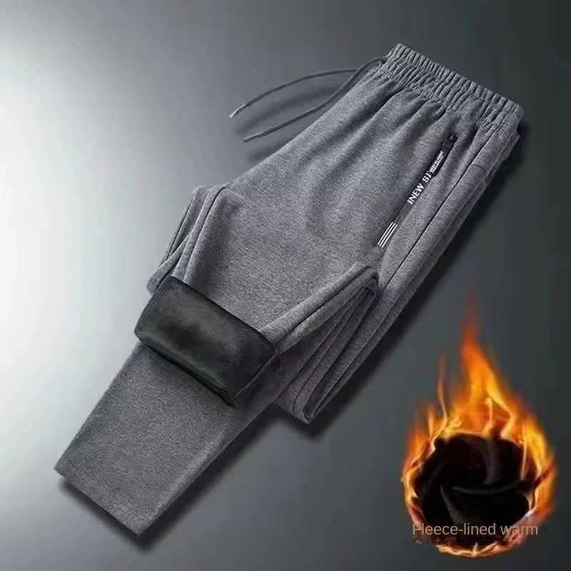 Casual Long Jogger Pants For Men In Autumn And Winter New Trendy Loose Elastic Mens Plus Velvet Sports Pants Mens TrousersXJ240813