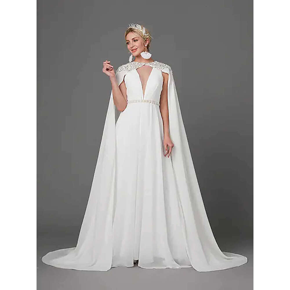 Modern Simple A-Line Gown Wedding Dresses Beaded Crystals Lace Bridal Gowns Big Vestidos De Novia Custom Size Colour