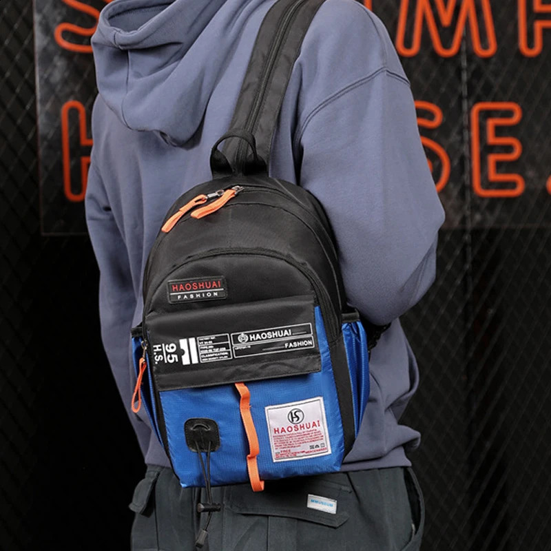 Mens backpack hanging basket chest shoulder bag travel military sports multifunctional nylon mens Knapsack small Rucksack 240813