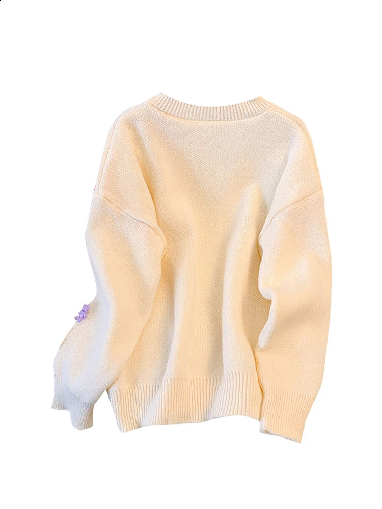 Women Black Gothic Pullover Knitted Sweater Harajuku Korean Y2k Long Sleeves Oversize Jumper Sweaters Vintage 2000s Clothes 240812