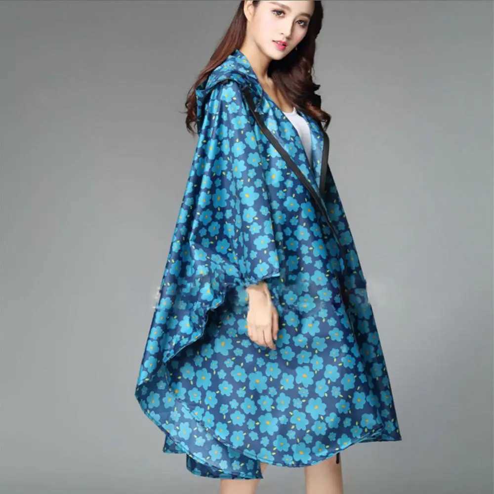 Stylish Hooded Waterproof 1 Pc Multicolor Women Ultra-thin Raincoat Outdoor Long Poncho Rain Coat Rainwear Poncho Suit Y240810