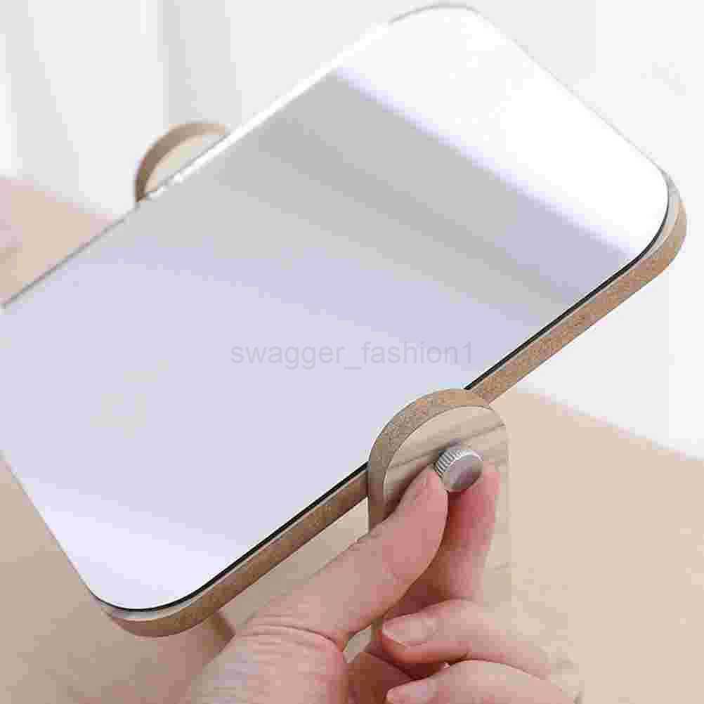 Rotating Vanity Mirror Wooden Tabletop Mirrors Women Makeup Dresser Desktop WomanXJ240813