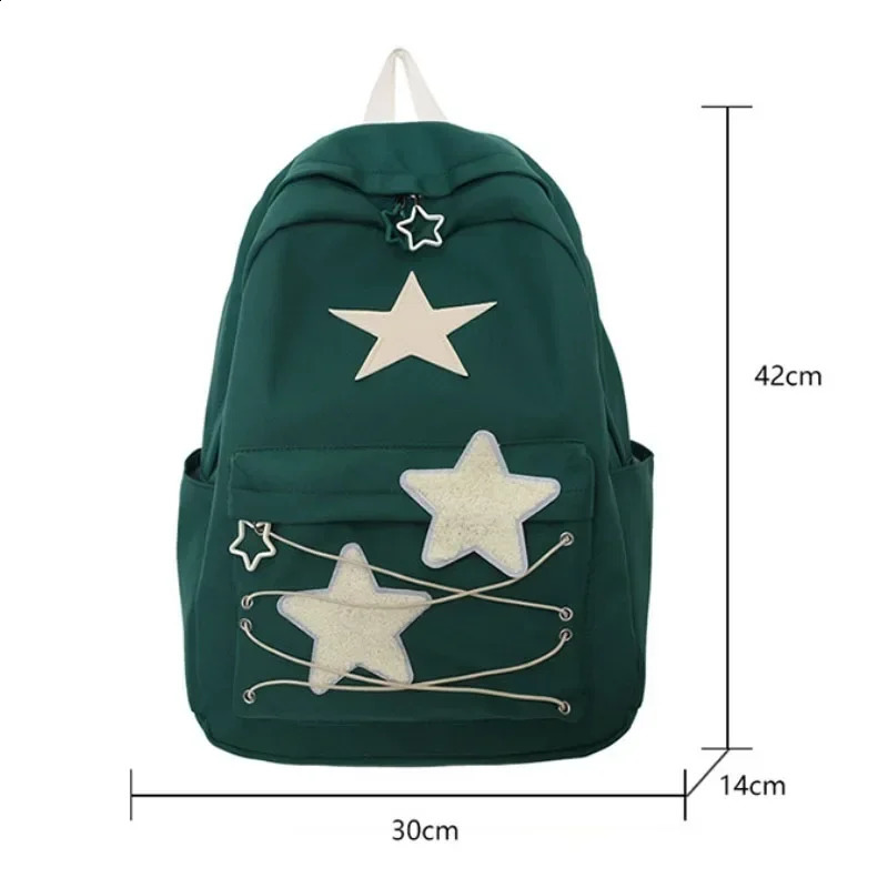 Korean Sweet All Match Star Backpack Japanese Womens Y2k Aesthetic High Capacity Kawaii Student 240903