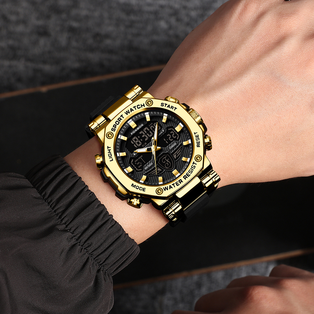 LIGE 2024 new sports waterproof electronic watch men's multifunctional dual display fashionable casual youth electronic watch Watch for teenagers