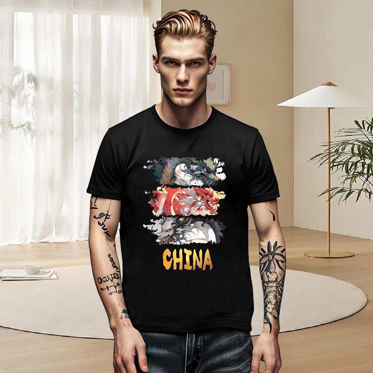 Wholesale Tshirts Street wear Hip Hop 230g Pure Cotton Custom Printing Short Sleeve Soft T-Shirts for Men 2024 New Tops Tees