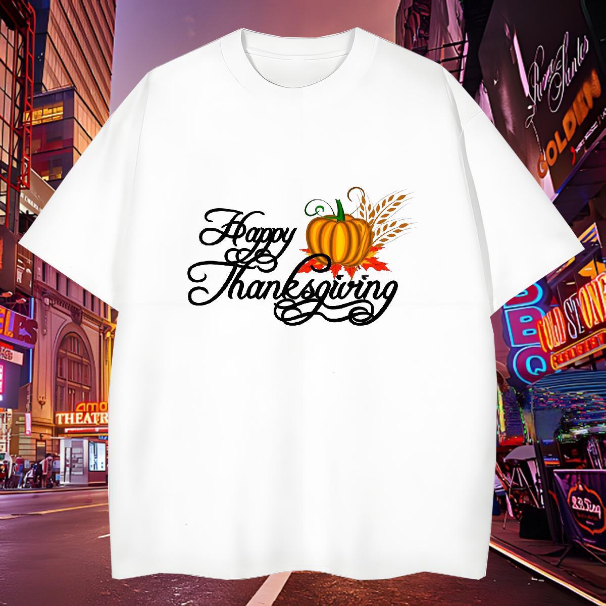 Wholesale Mens T Shirts pumpkin Round Neck Short Sleeve Daily Wear Asian Size 230g 100% Cotton Men Clothes T-Shirt 2024 DIY Tshirts