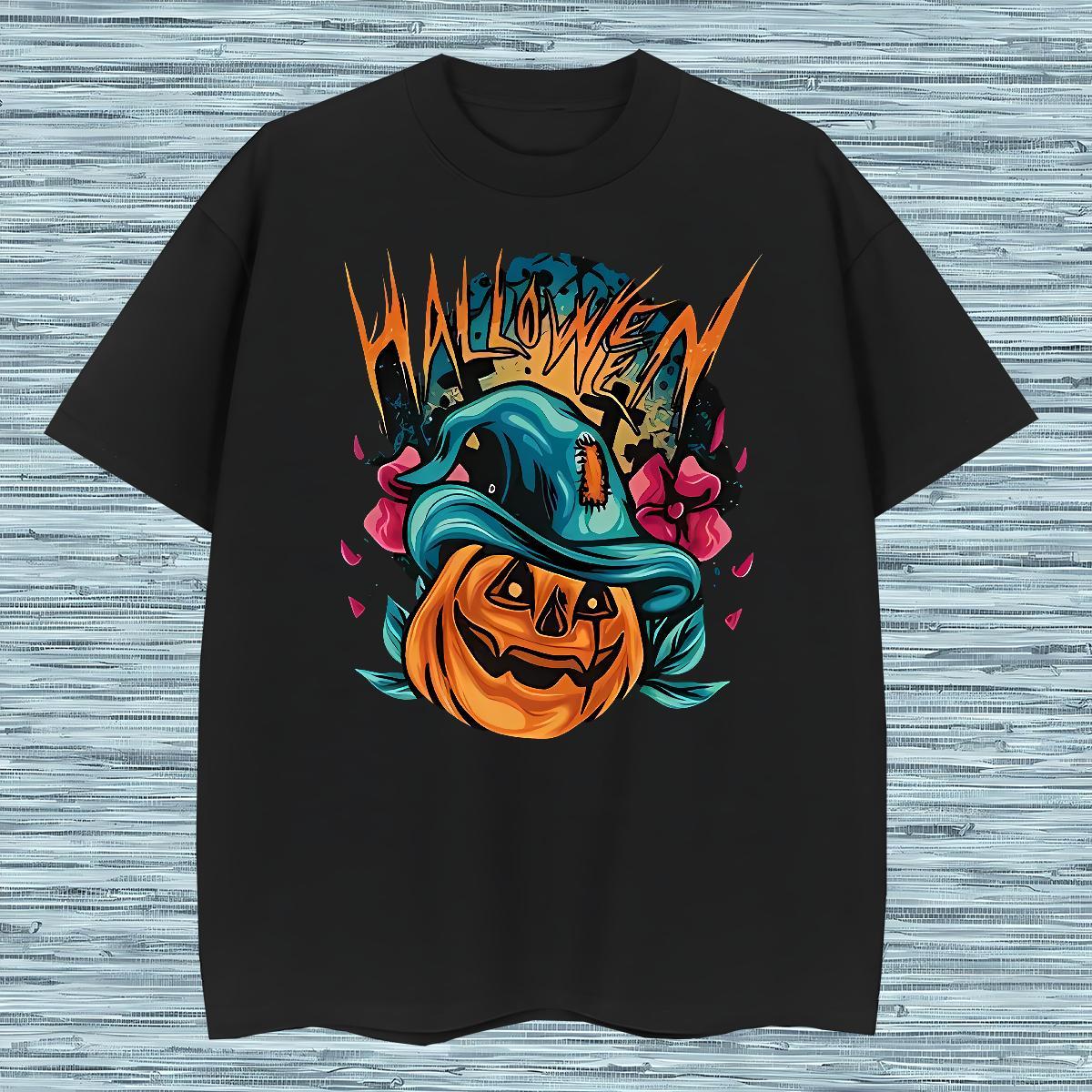 Popular T Shirt For Man pumpkin Crew Neck Outdoor DIY Printed 100% Cotton 230g Men Tops Tees Customized Wear