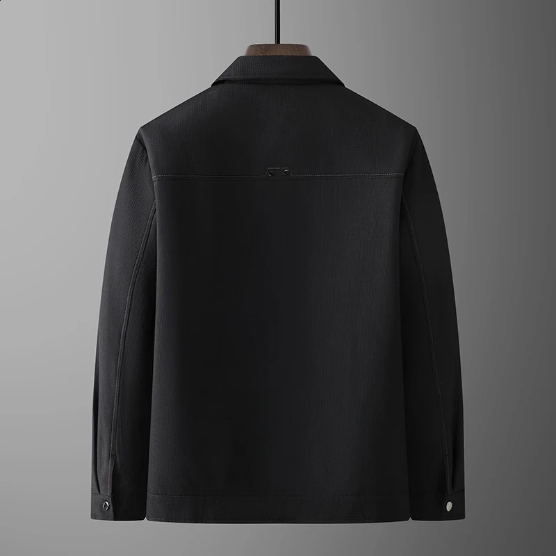 2024 Spring and Autumn Plus Oversized Mens Lapel Jacket Plus-size Baggy Multi-pocket Cargo Business Mens Anti-wrinkle Jacket 240812
